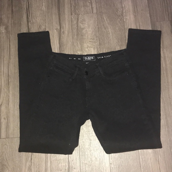 FC, black jeans with black leopard print. Size 8. - Picture 5 of 9